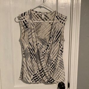 White House Black Market Wrap Style Sleeveless Blouse